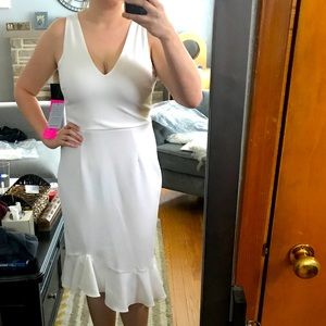 Betsey Johnson Crepe Ruffle Hem Sleeveless Dress